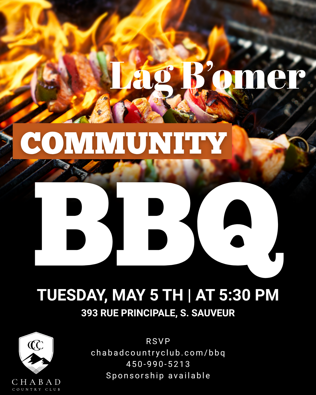 Black And Orange Modern BBQ Party Instagram Post